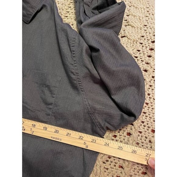 Tommy Bahama Mens Long Sleeve Button-Up Shirt Size L Grey Herringbone Pattern Wi - Picture 9 of 11